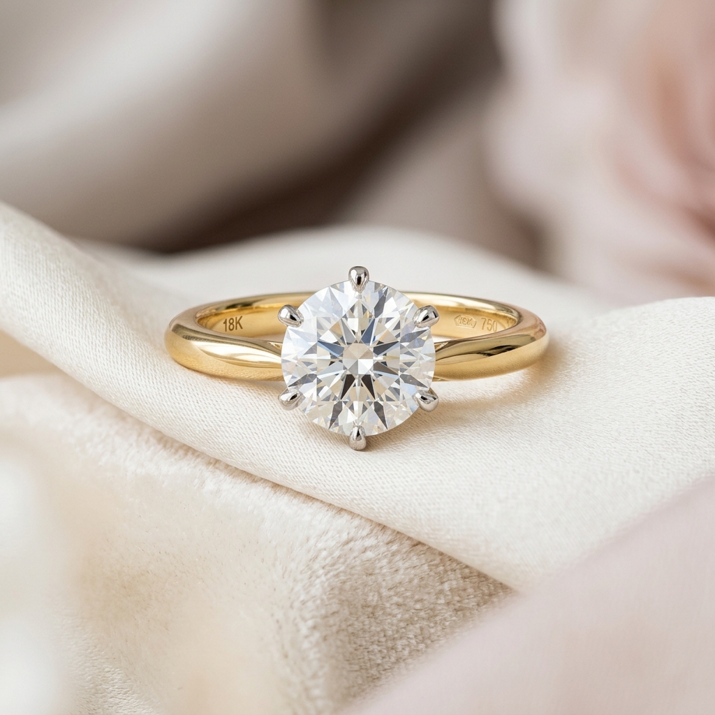 Anel de Ouro 18k com Diamante