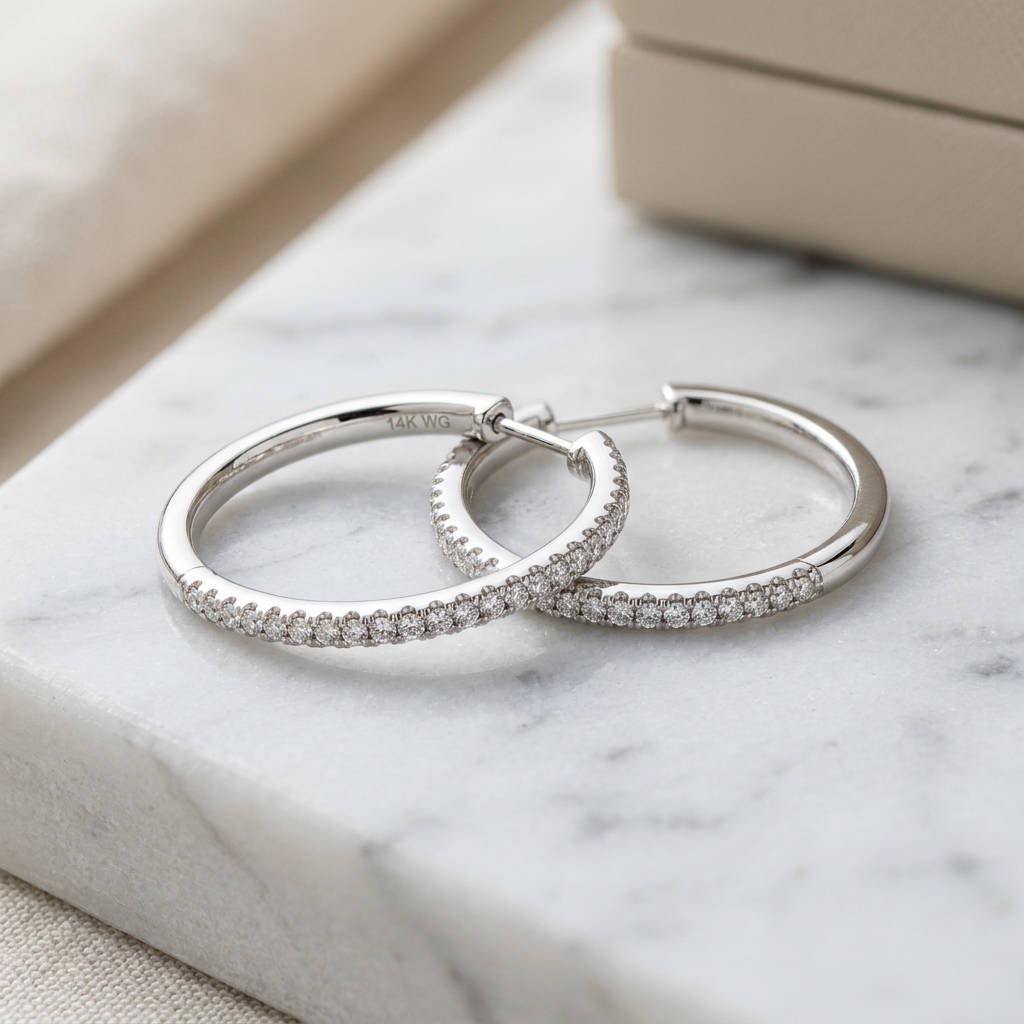 Brinco Argola Ouro Branco